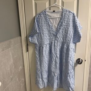 Blue and White Gingham Dress